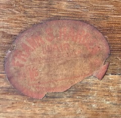 Frank S. Harden paper label signature or makers mark.